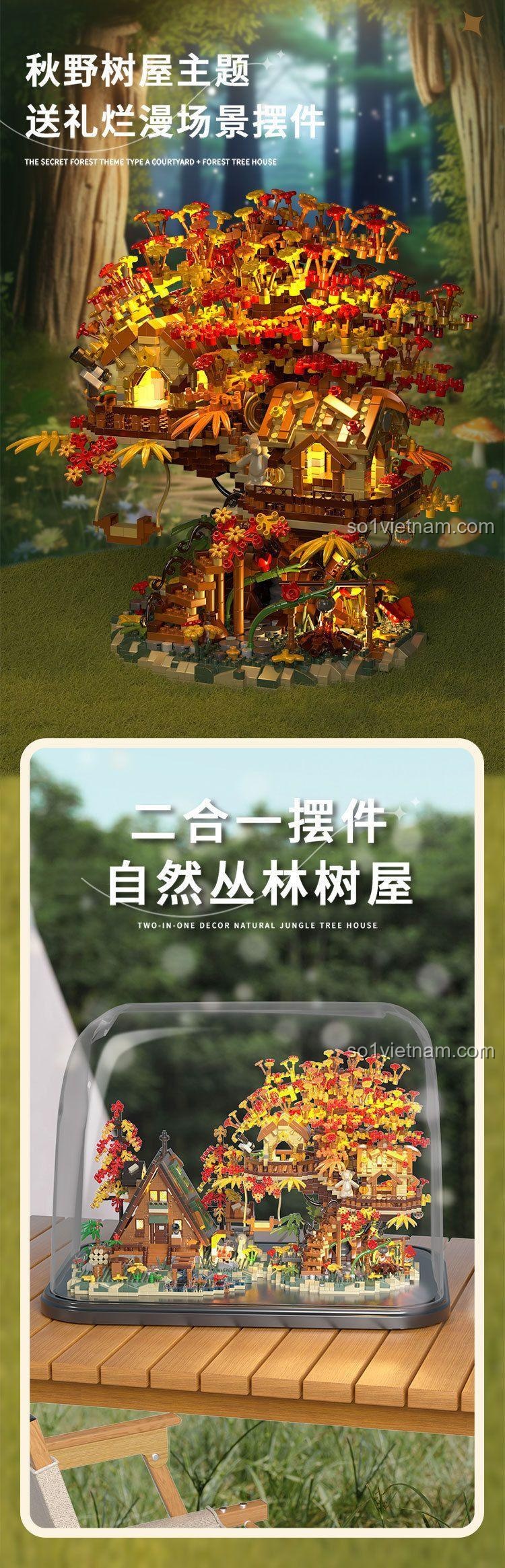 Bộ lắp ghép Mô hình Nhà Trên Cây Yugao P3111 là một vật trang trí tinh xảo, món quà tặng lãng mạn cho cả con trai và con gái.