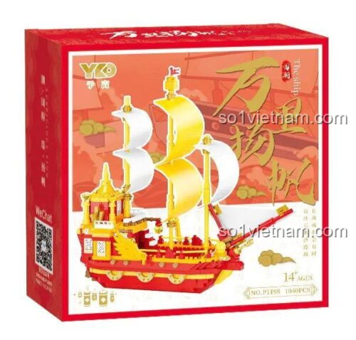 Hộp bộ lắp ghép Thuyền Cổ Trung Hoa YUKO P1198 1040 Mảnh Ghép Tinh Xảo