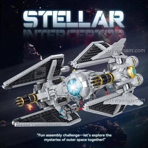 Đồ chơi mô hình ZAPE 98001 Stellar Interceptor, bộ lắp ghép tàu vũ trụ Star Wars, phát triển tư duy cho bé trai 6 tuổi, giá rẻ