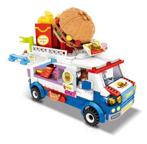 Hình ảnh chi tiết bộ lắp ghép Xe Tải Bán Hamburger ZB 9012, một món đồ chơi mô hình sáng tạo cho bé gái 6 tuổi, giá rẻ.