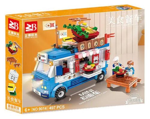 Hộp bộ lắp ghép Xe tải bán mì ramen ZB 9014, đồ chơi sáng tạo cho bé gái 6 tuổi, giá rẻ.