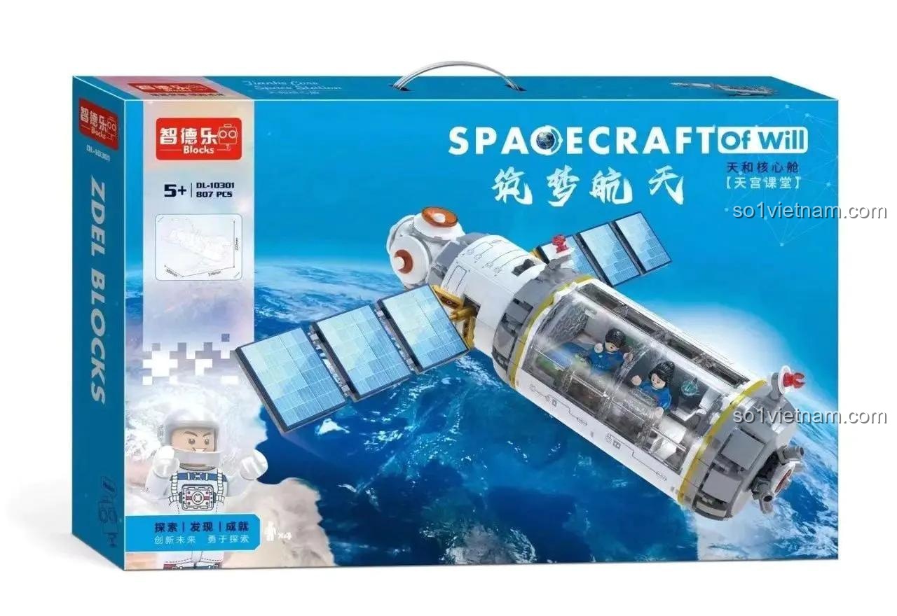 Mô hình Trạm Vũ trụ Thiên Hòa ZDEL DL-10301 bộ lắp ghép không gian cho bé trai 5 tuổi, đồ chơi trí tuệ giá tốt.
