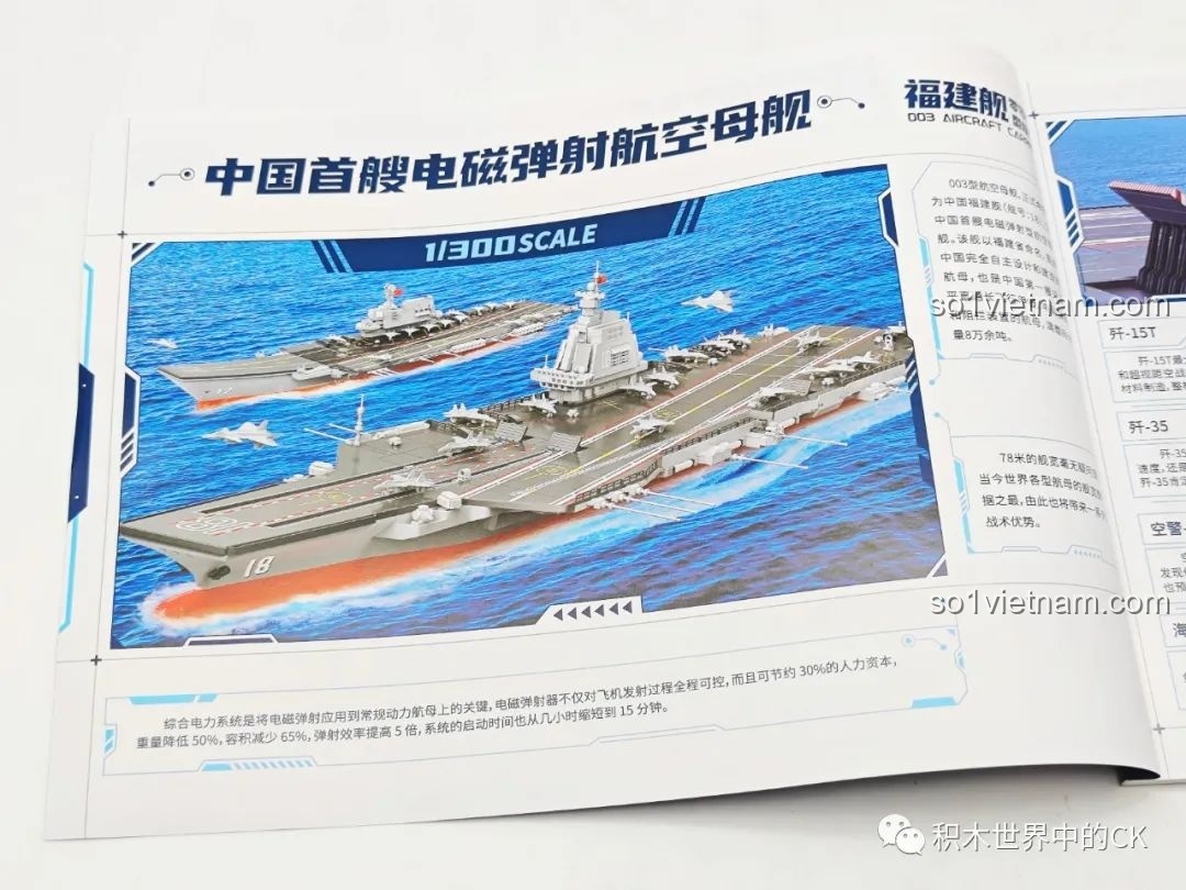 Trang giới thiệu lịch sử và thông tin về Tàu Sân Bay Phúc Kiến 003 trong sách hướng dẫn ZDEL DL-40023.