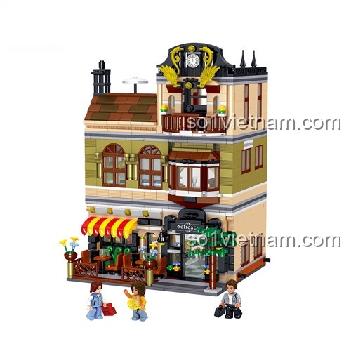 Mô hình kiến trúc khác của Zhe Gao, tòa nhà màu xanh cam, đồ chơi lắp ghép.