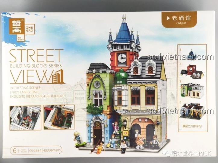 Zhe Gao QL0935 Tòa nhà phố cổ, mô hình kiến trúc tinh xảo với hơn 4000 mảnh ghép, phù hợp cho bé trai và bé gái 6 tuổi trở lên, giá tốt.