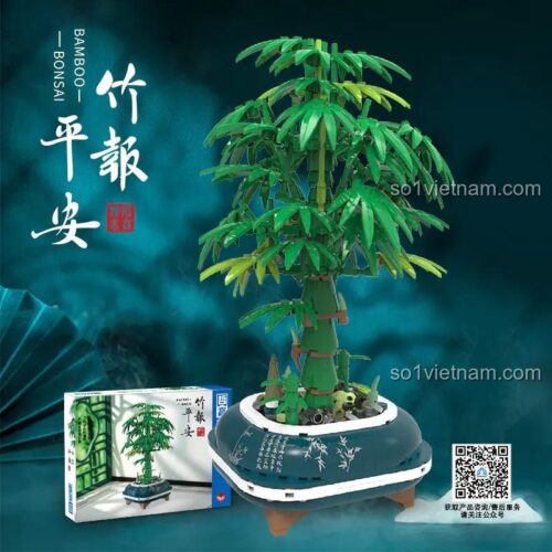 đồ chơi mô hình Cây Tre Trúc Báo Bình An ZHEGAO, phát triển tư duy cho bé 6 tuổi, chất lượng cao