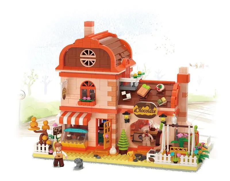 bộ lắp ghép Xưởng Sô Cô La ZHEGAO 612004 cho bé 6 tuổi, mô hình chi tiết, giá tốt