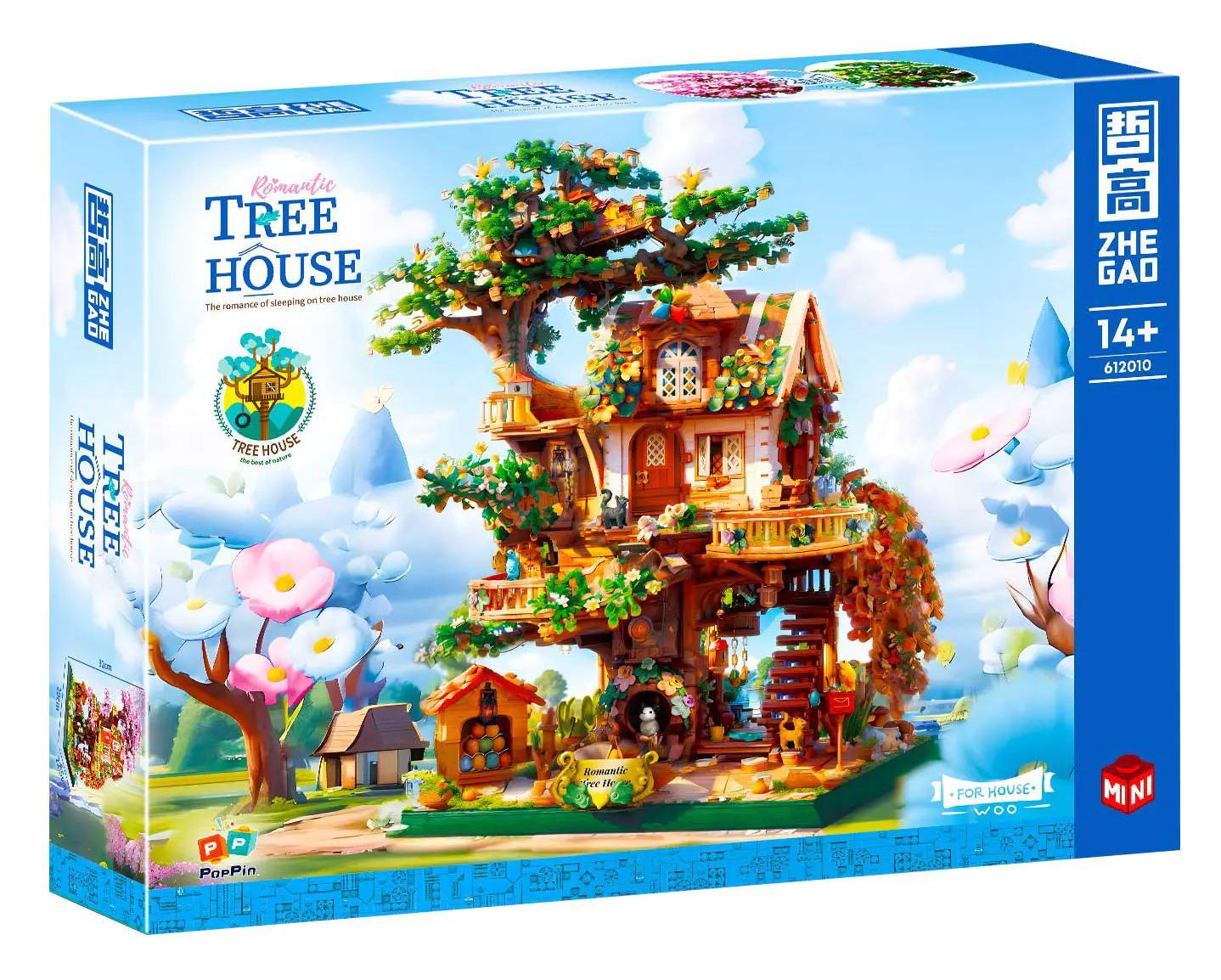 Hộp sản phẩm bộ lắp ghép Mô hình Ngôi Nhà Trên Cây ZHEGAO 612010, món quà ý nghĩa cho con gái 14 tuổi.