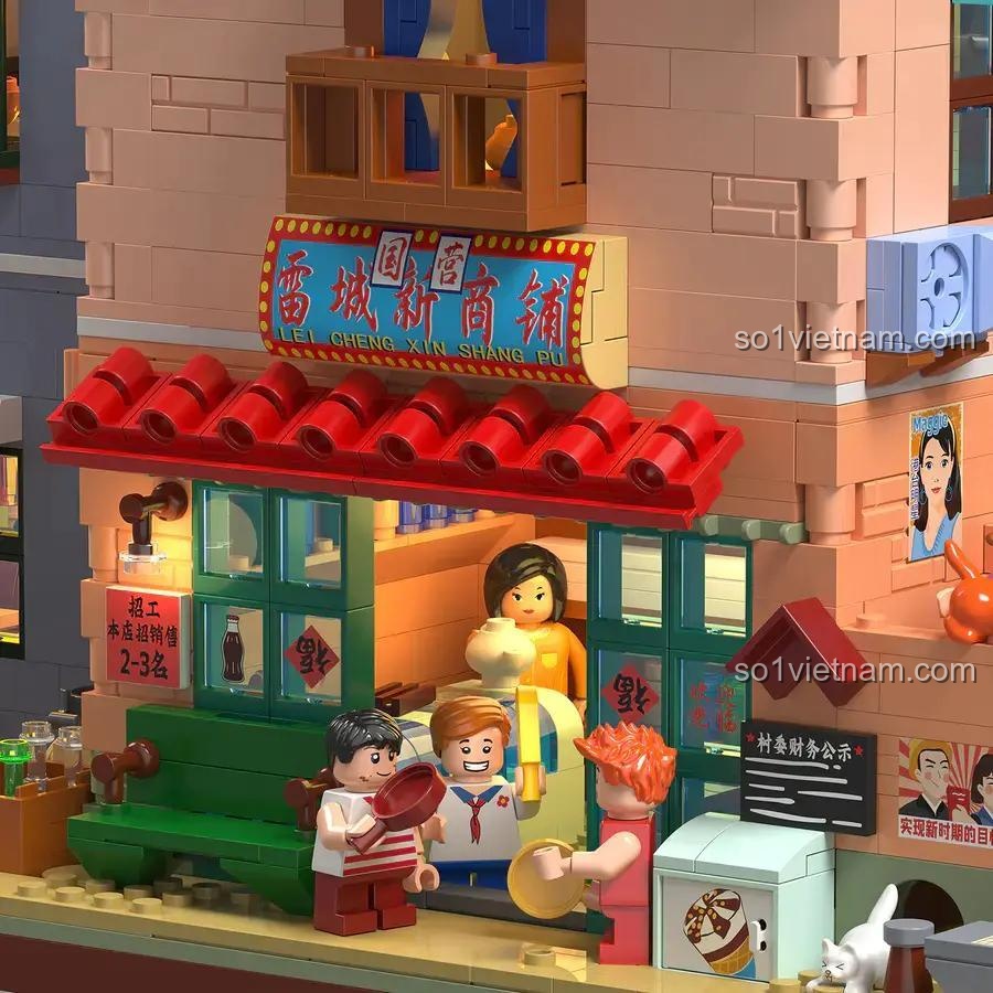 Cửa hàng trong bộ lắp ghép ZHEGAO 612015 Phố Cổ