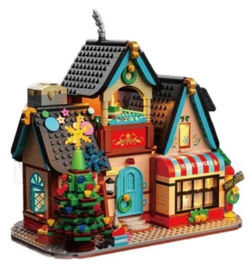 Bộ lắp ghép Ngôi Nhà Tinh Tú ZHEGAO 613005, mô hình kiến trúc Giáng sinh có đèn LED cho con gái 14 tuổi.