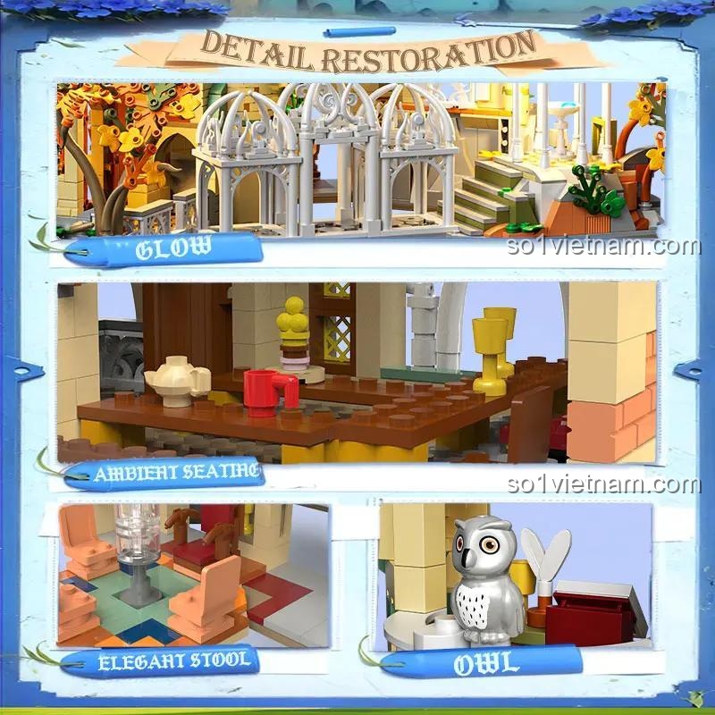 Chi tiết nội thất và ngoại thất của Lâu Đài Bóng Đêm Xanh ZHEGAO 643000