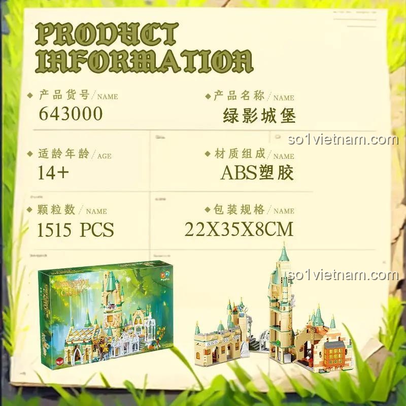 Thông tin sản phẩm Lâu Đài Bóng Đêm Xanh ZHEGAO 643000