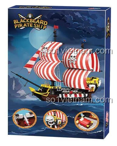 Hộp đồ chơi mô hình ZHEGAO 653007 Thuyền Hải Tặc Râu Đen với các tính năng nổi bật, đồ chơi cho con trai 14 tuổi, giá hời
