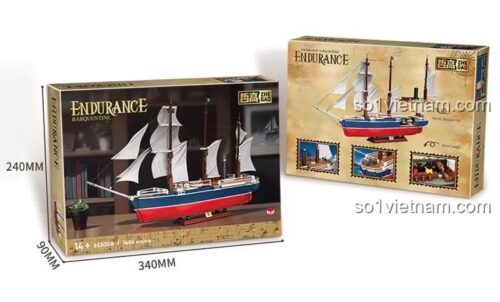 Hộp sản phẩm Thuyền Buồm Hơi Nước Endurance ZHEGAO 653008, bộ lắp ghép 1687 mảnh, đồ chơi giáo dục cho bé trai