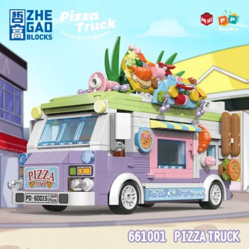 Bộ đồ chơi ZHEGAO 661001 Xe Tải Bán Pizza giá tốt, thiết kế dễ thương cho bé gái 8 tuổi