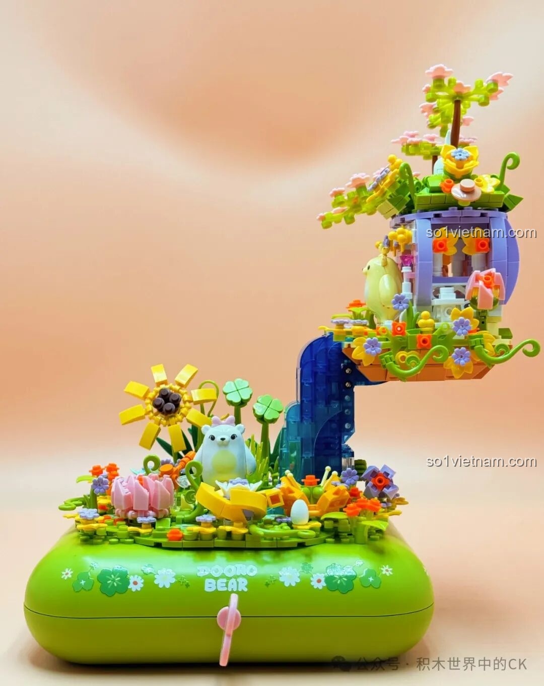 Kết hợp thác nước và ngôi nhà trên cao cho bộ ZHEGAO 661007 