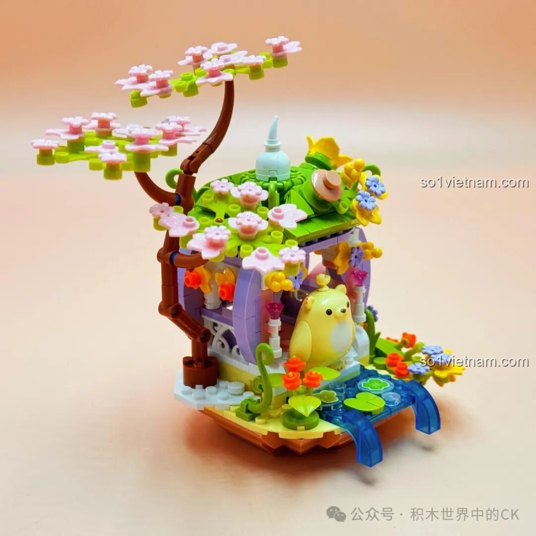 Lắp ráp cây hoa anh đào cho bộ ZHEGAO 661007 