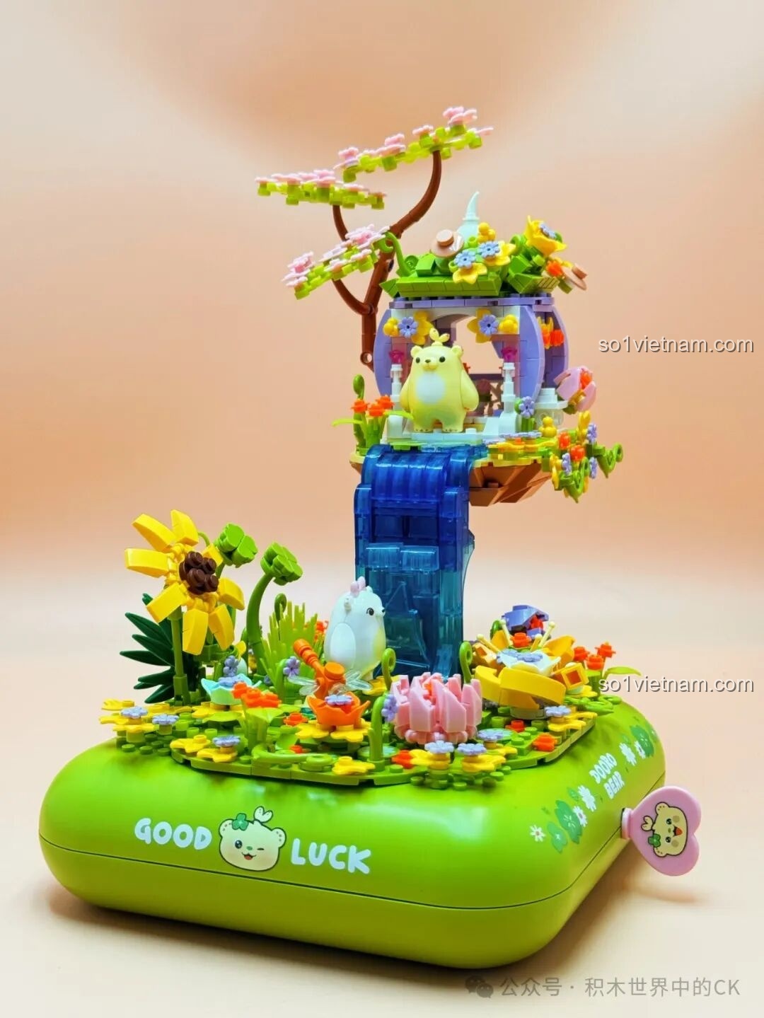 Kết hợp thác nước và ngôi nhà cho bộ ZHEGAO 661007 