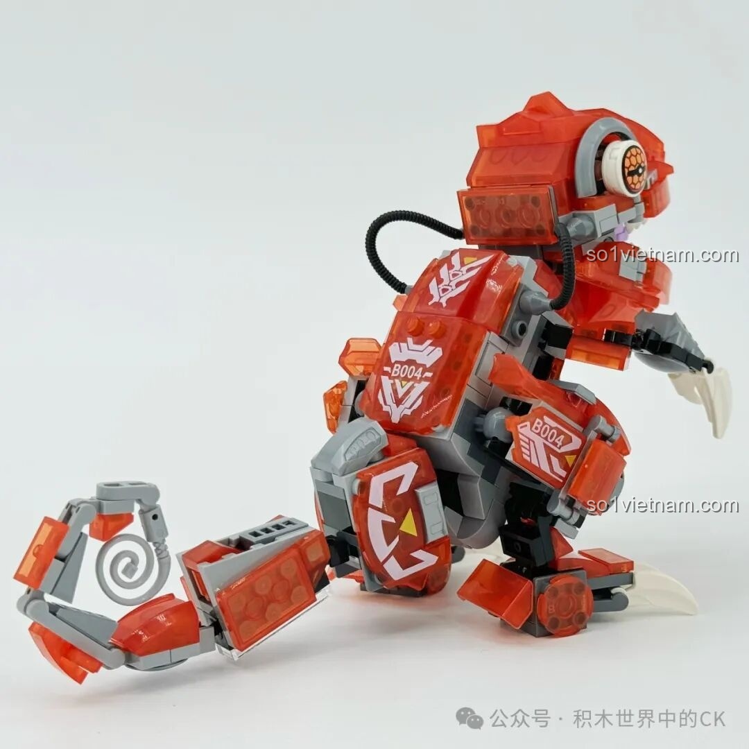 Mô hình Thằn Lằn Lửa Tốc Độ ZHEGAO 662000 góc nghiêng, thể hiện chi tiết đuôi xoắn ốc.