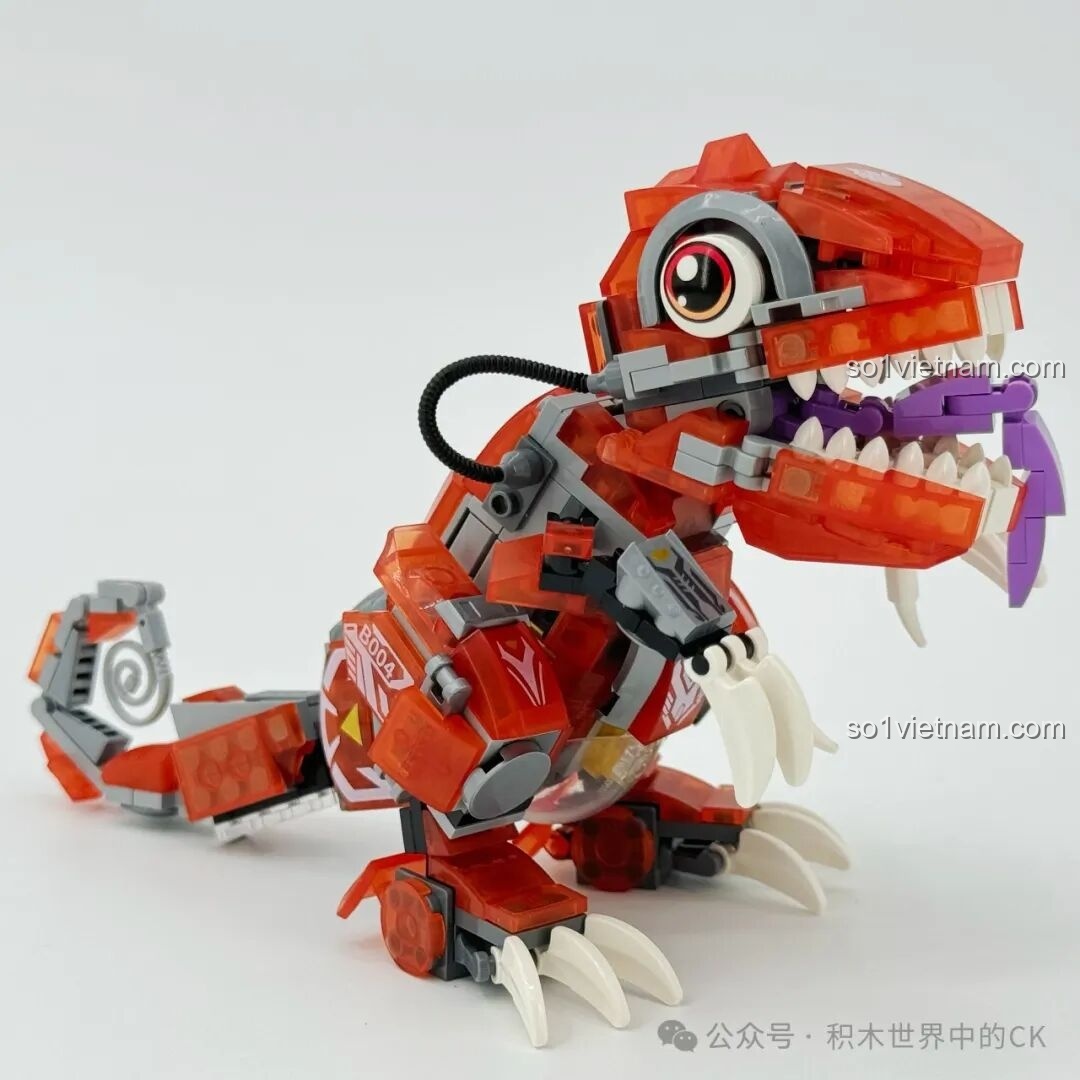 Mô hình Thằn Lằn Lửa Tốc Độ ZHEGAO 662000 tạo dáng động, thể hiện sự sẵn sàng 