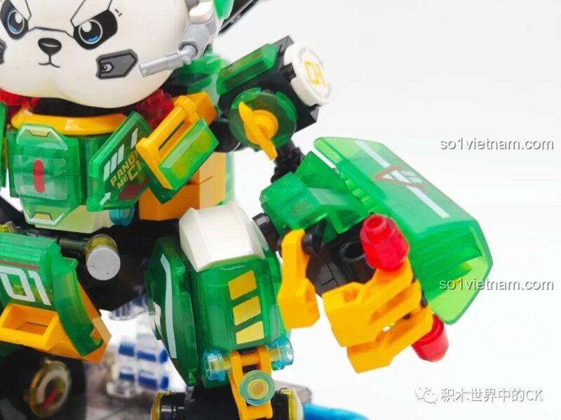 bộ lắp ghép Mô hình Mecha Gấu Trúc Phúc Bảo Hào ZHEGAO 662011, đồ chơi lắp ráp Robot Gấu Trúc, sẵn sàng chiến đấu