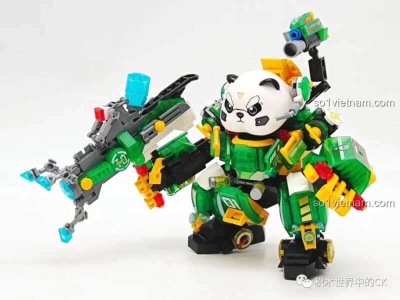 đồ chơi lắp ráp Mô hình Mecha Gấu Trúc Phúc Bảo Hào ZHEGAO 662011, từng bước lắp ghép chi tiết, giá hời
