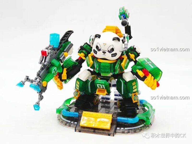 bộ lắp ghép Mô hình Mecha Gấu Trúc Phúc Bảo Hào ZHEGAO 662011, đồ chơi lắp ráp Robot Gấu Trúc, phát triển tư duy