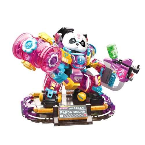bộ lắp ghép Robot Gấu Trúc Lilia ZHEGAO 662012, đồ chơi mô hình Mecha Gấu Trúc Lilia phát sáng, cho bé gái 6 tuổi giá tốt