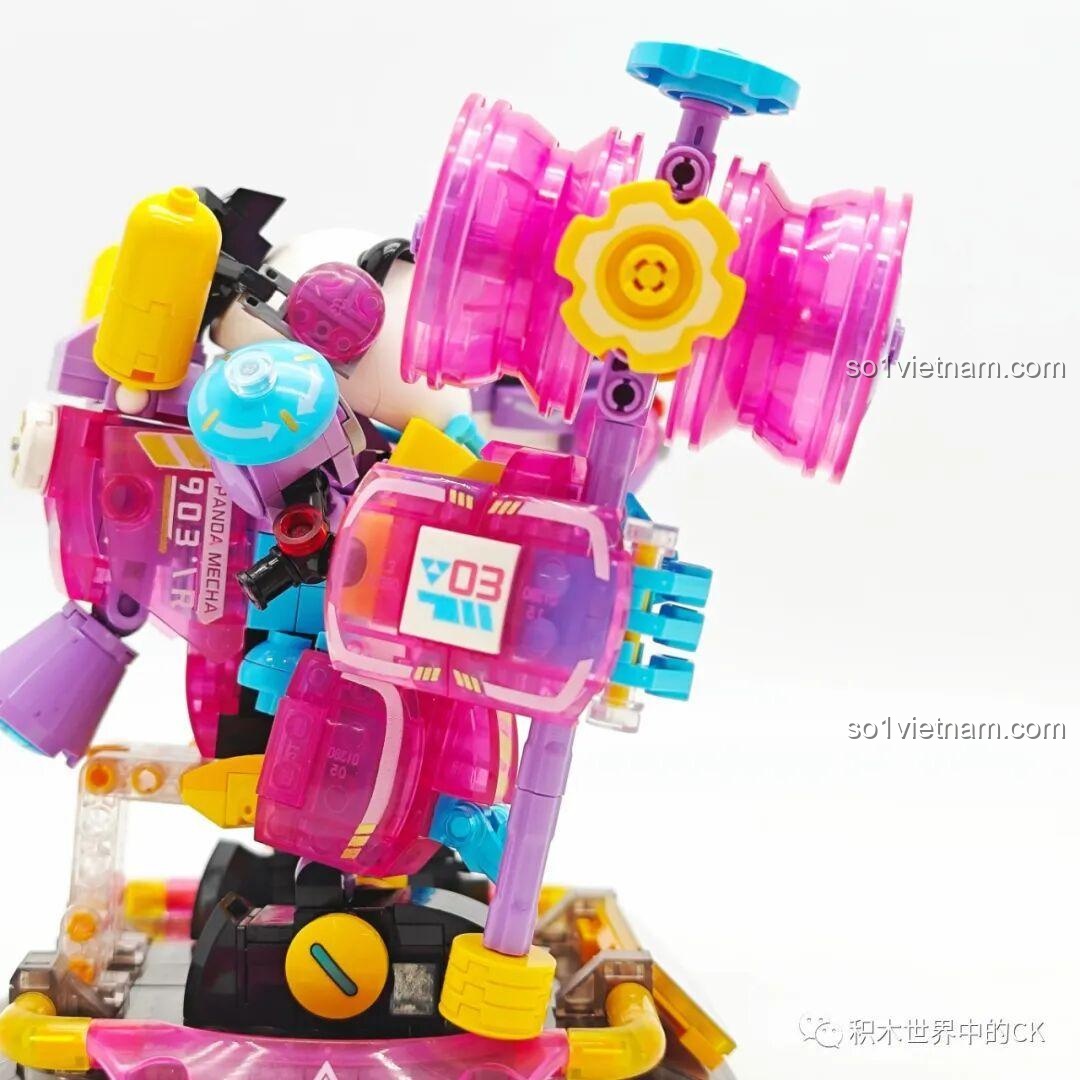 Tính năng phát sáng trong đêm của ZHEGAO 662012 Panda Mecha Lilia, đồ chơi mô hình Robot Gấu Trúc Lilia độc đáo