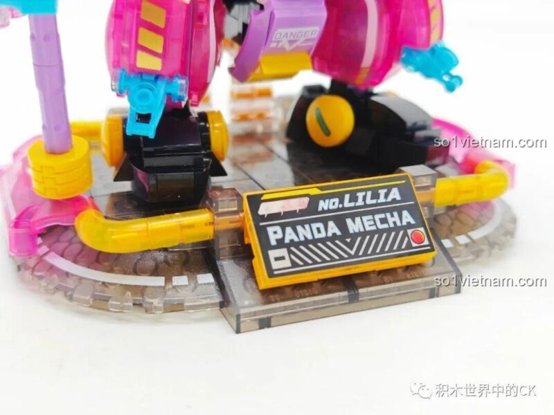 Súng laser năng lượng cao của bộ lắp ghép ZHEGAO 662012 Panda Mecha Lilia, đồ chơi xây dựng Mecha Gấu Trúc Lilia