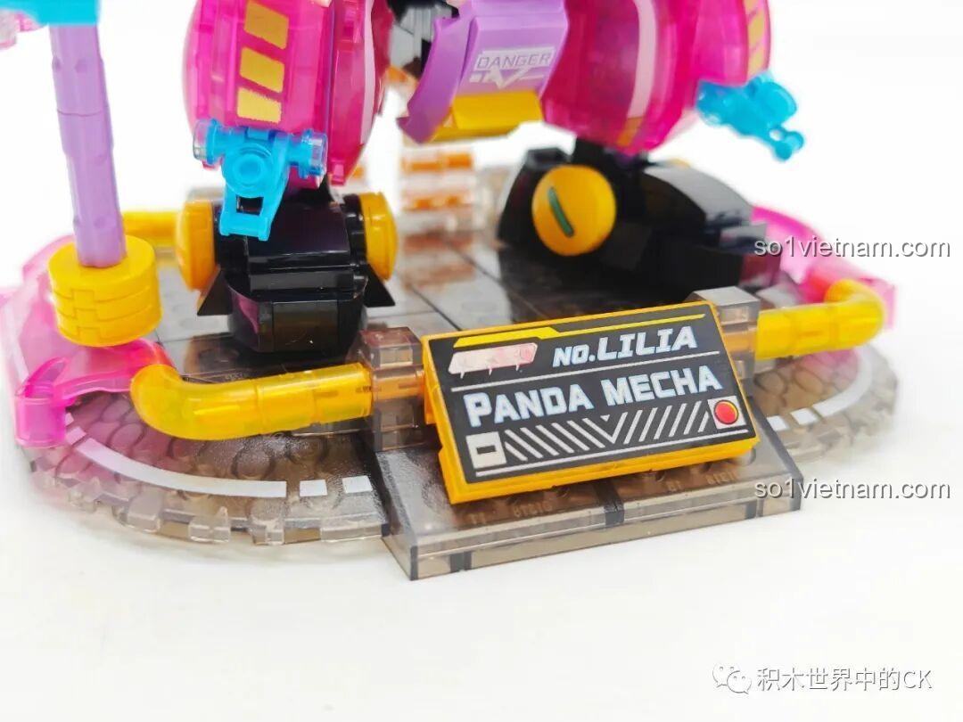 Súng laser năng lượng cao của bộ lắp ghép ZHEGAO 662012 Panda Mecha Lilia, đồ chơi xây dựng Mecha Gấu Trúc Lilia