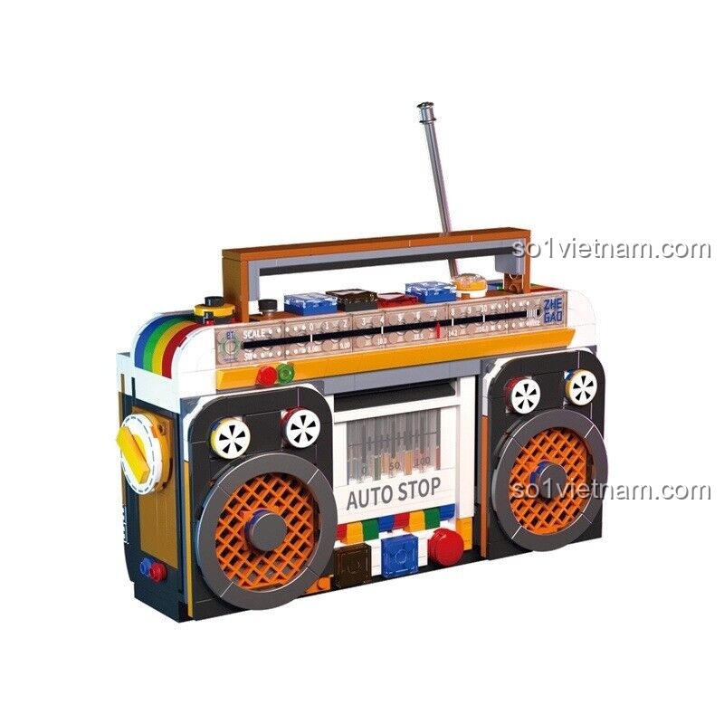 Kích thước chi tiết của bộ lắp ghép Đài cassette Boombox Zhegao 662018: 16.44cm x 10.92cm x 5.34cm.