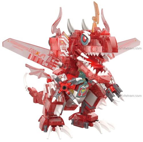 ZHEGAO 662022 Khủng long cơ khí Red Lotus Demon Dragon, bộ lắp ghép 3310 chi tiết, đồ chơi sáng tạo cho bé trai