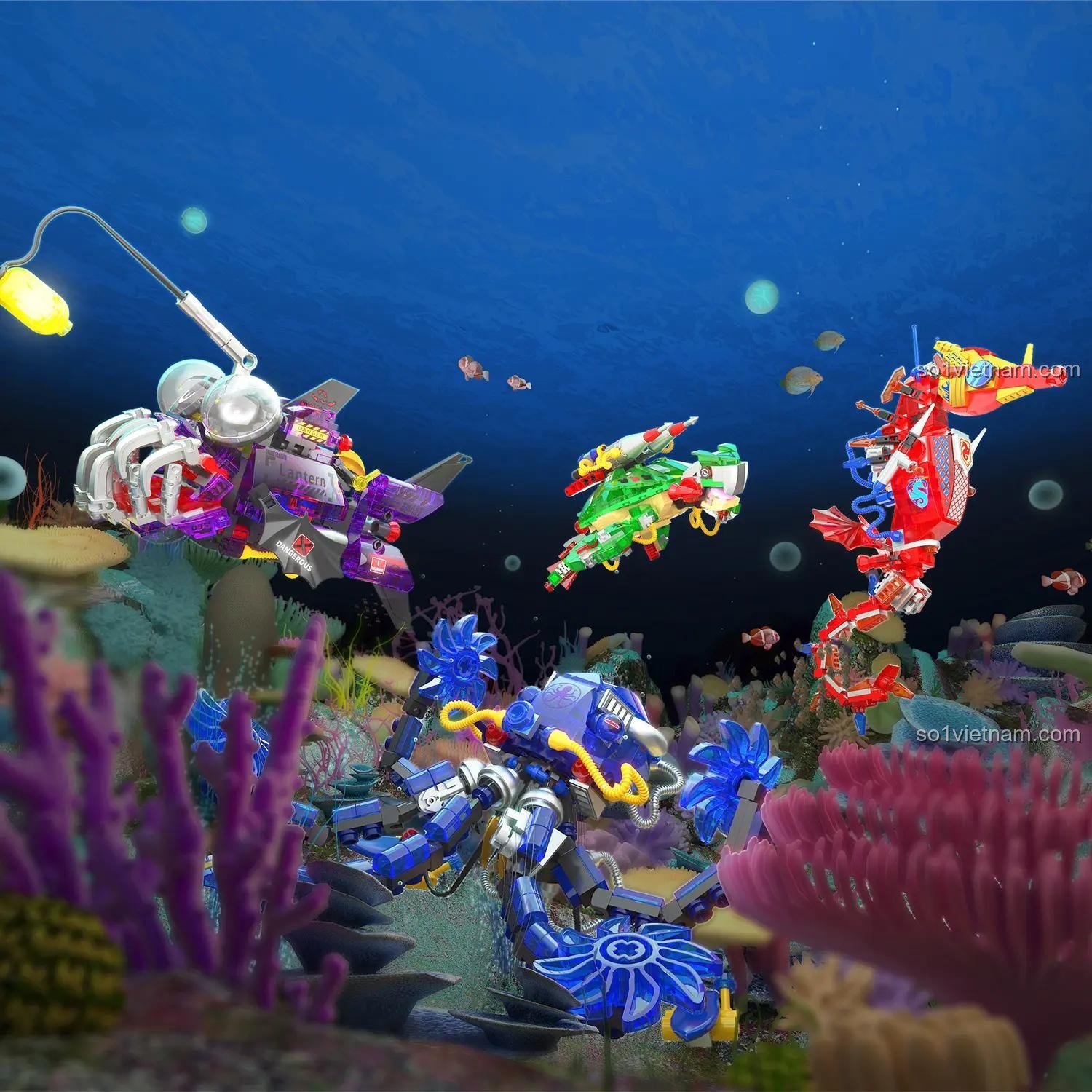 Mô hình cá ngựa đỏ ZHEGAO 662037 với thiết kế tinh xảo