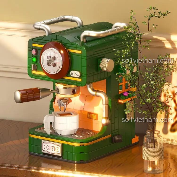 Chi tiết mô hình máy pha cà phê cổ điển ZHEGAO 662043
