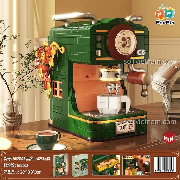 Hộp sản phẩm và mô hình máy pha cà phê cổ điển ZHEGAO 662043