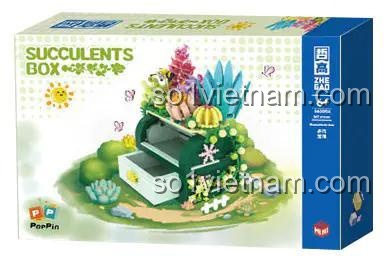 Chi tiết cây mọng nước Fenestraria aurantiaca trong bộ lắp ghép Hộp Đựng Cây Cảnh Mini ZHEGAO 663004, giá rẻ, bền đẹp.