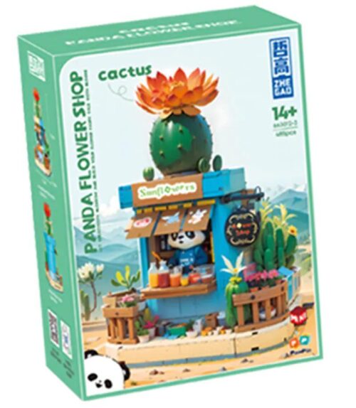 Bộ lắp ghép Cửa hàng hoa xương rồng ZHEGAO 663012-3, đồ chơi mô hình Tiệm hoa gấu trúc dễ thương, đồ chơi mô hình giá tốt cho bé gái 14 tuổi.