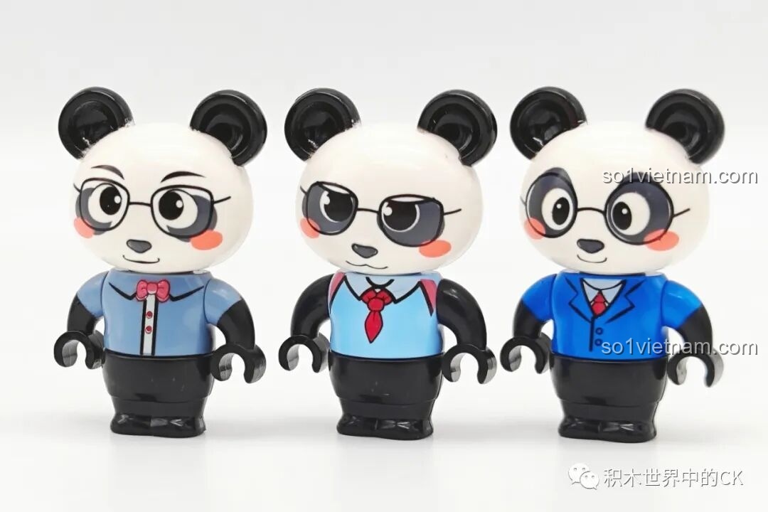 Bộ 3 nhân vật minifigure gấu trúc đi kèm bộ ZHEGAO 663016 Vườn Trí Tuệ