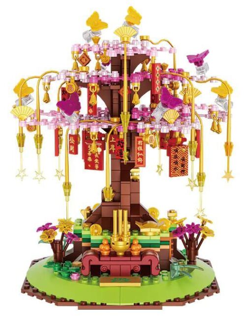 Bộ lắp ghép ZHEGAO 663022 Cây Ước Nguyện Bốn Mùa, đồ chơi mô hình Cây Thần Tài giá rẻ cho bé gái 6 tuổi.