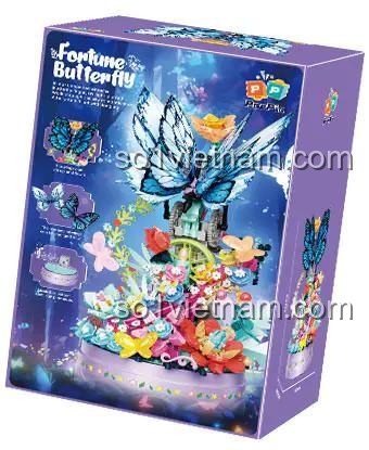 Hộp Nhạc Bướm Chiêu Tài ZHEGAO 663502 bộ lắp ghép có đèn LED lung linh, hộp nhạc du dương, bướm bay lượn, 650 mảnh, độ tuổi 14+
