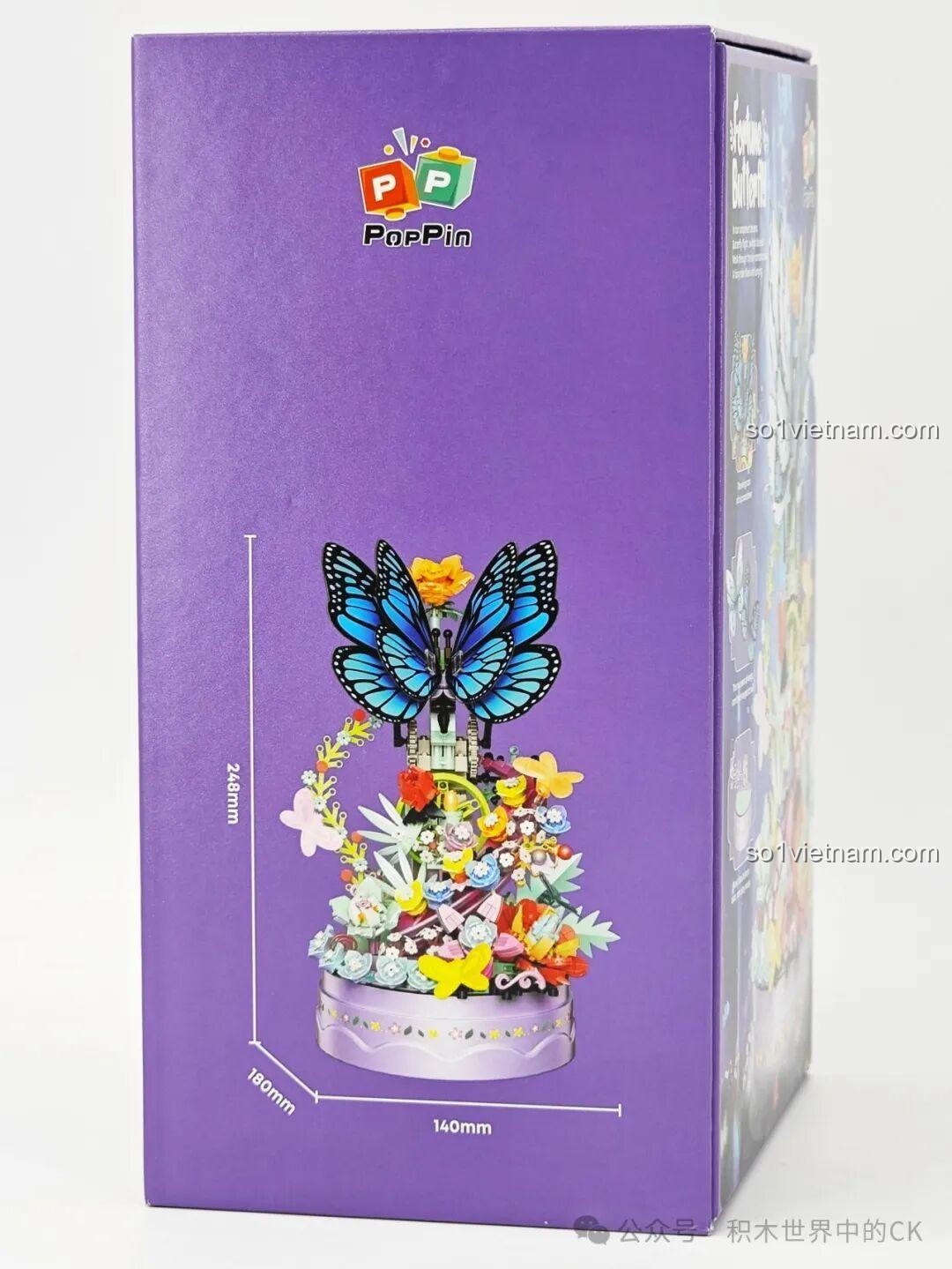 Hộp Nhạc Bướm Chiêu Tài ZHEGAO 663502 bộ lắp ghép có đèn LED lung linh, hộp nhạc du dương, bướm bay lượn, 650 mảnh, độ tuổi 14+