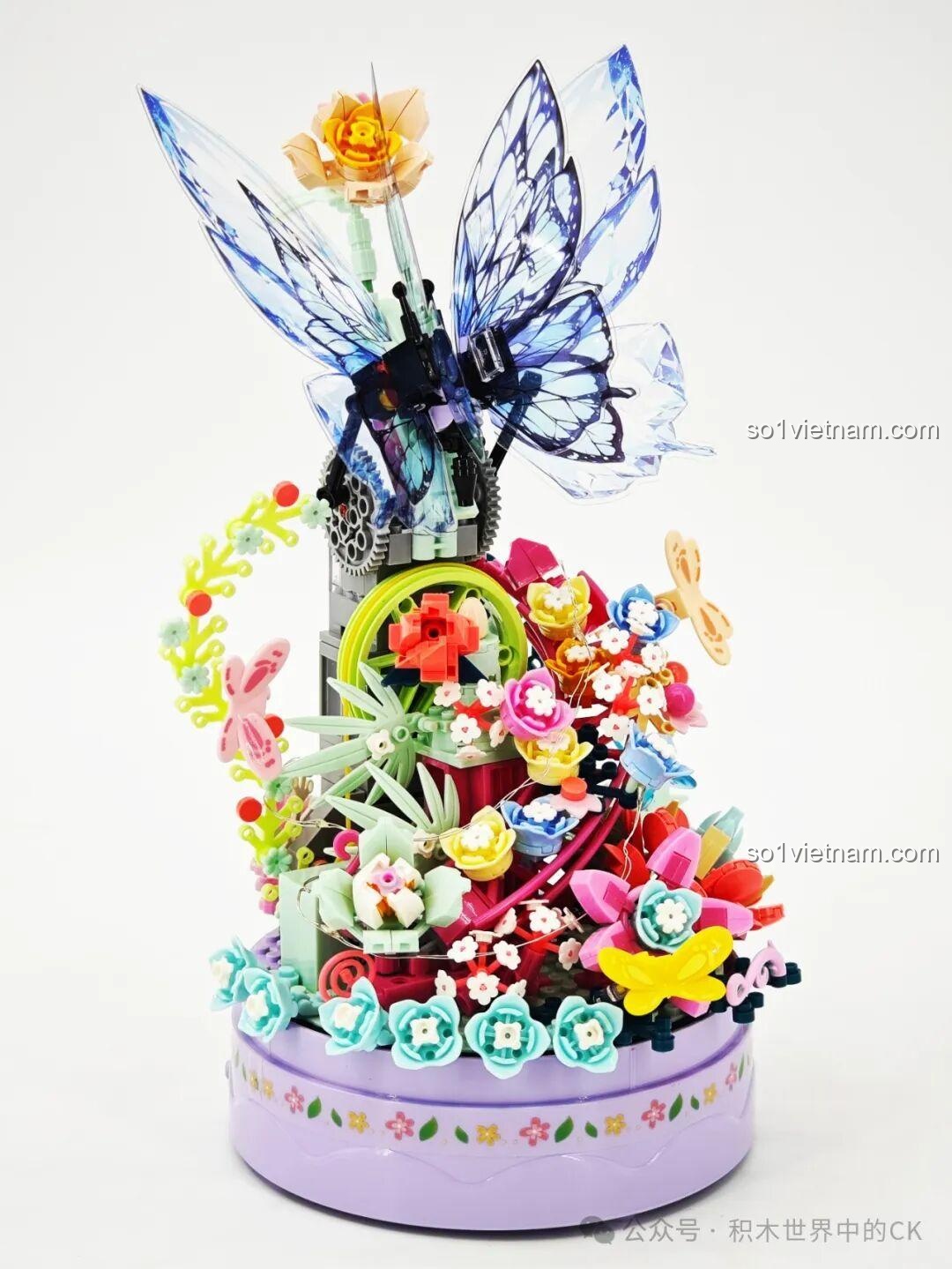 Hộp Nhạc Bướm Chiêu Tài ZHEGAO 663502 bộ lắp ghép có đèn LED lung linh, hộp nhạc du dương, bướm bay lượn, 650 mảnh, độ tuổi 14+