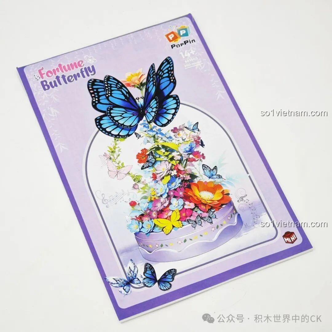 Hộp Nhạc Bướm Chiêu Tài ZHEGAO 663502 bộ lắp ghép có đèn LED lung linh, hộp nhạc du dương, bướm bay lượn, 650 mảnh, độ tuổi 14+