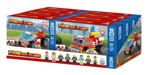 Hộp sản phẩm bộ lắp ghép ZHEGAO 913001 Robot biến hình cứu hỏa 8 trong 1, phù hợp bé trai 6 tuổi, giá tốt.