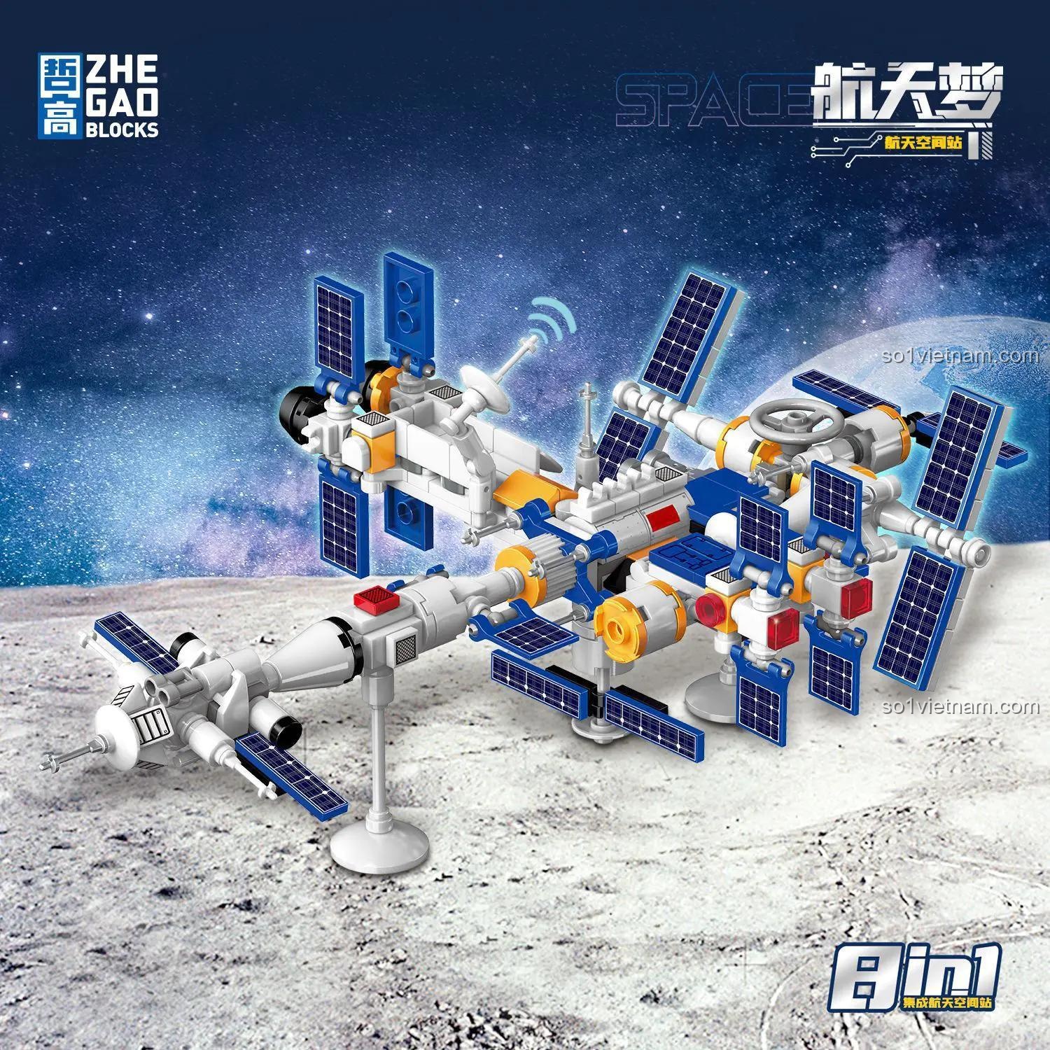Mô hình trạm không gian lắp ráp từ bộ ZHEGAO 915002