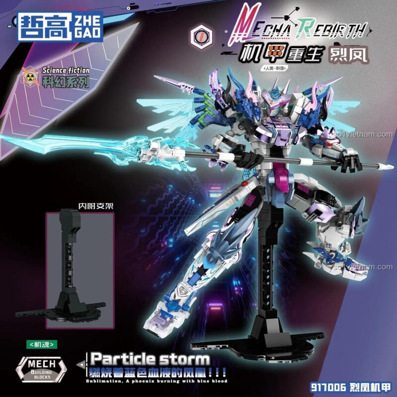 bộ đồ chơi Robot chiến đấu Liệt Phong, set đồ chơi Cơ Giáp Tái Sinh, mô hình có giá đỡ trưng bày, phát triển tư duy cho bé