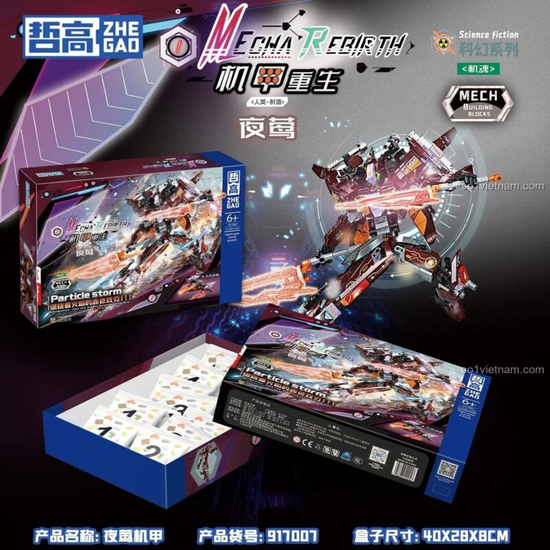 Hộp đồ chơi ZHEGAO 917007 chất lượng cao. Bộ lắp ghép Mô hình Mecha Dạ Oanh giá tốt cho bé trai 6 tuổi.