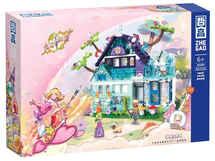 Hộp sản phẩm ZHEGAO 921015 Ngôi nhà Phép thuật với 412 mảnh ghép, đồ chơi lắp ghép cho bé gái 6 tuổi