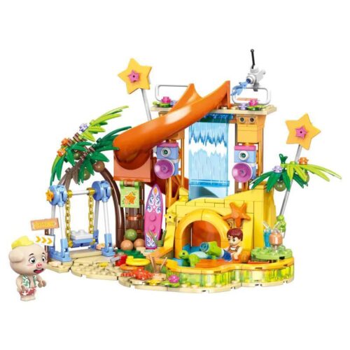 bộ đồ chơi Khu Vui Chơi Bãi Biển Rừng Thú Cưng ZHEGAO 923010 cho bé gái 6 tuổi, giá tốt, với cầu trượt và xích đu.